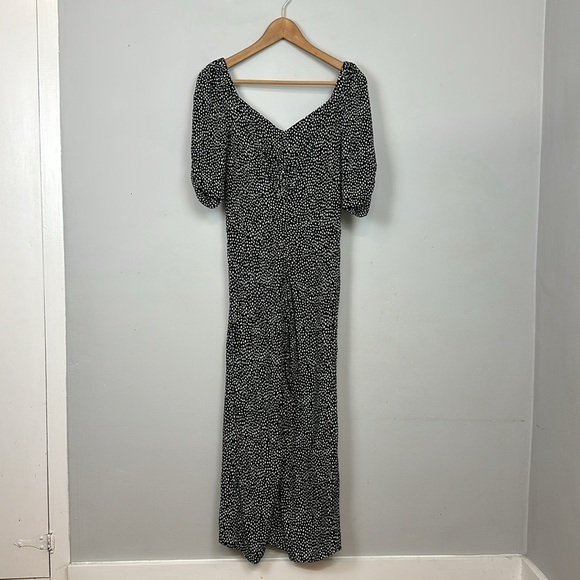 OPEN EDIT  Black Brush Dot Dress Sz S - Picture 5 of 14